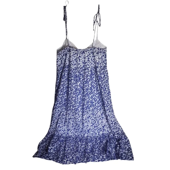 HATCH Maternity Floral Maxi Dress Tiered Blue White ‎Cottage Boho Prairie XXL - Picture 3 of 11